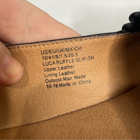 Gentle Souls by Kenneth Cole Luca Ruffle flats black leather size 10 - Picture 4 of 8